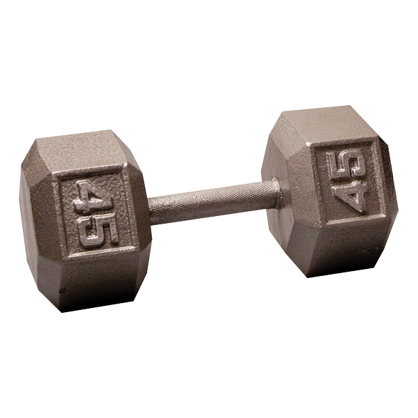 Body Solid Iron Hex Standard Dumbbell Gray