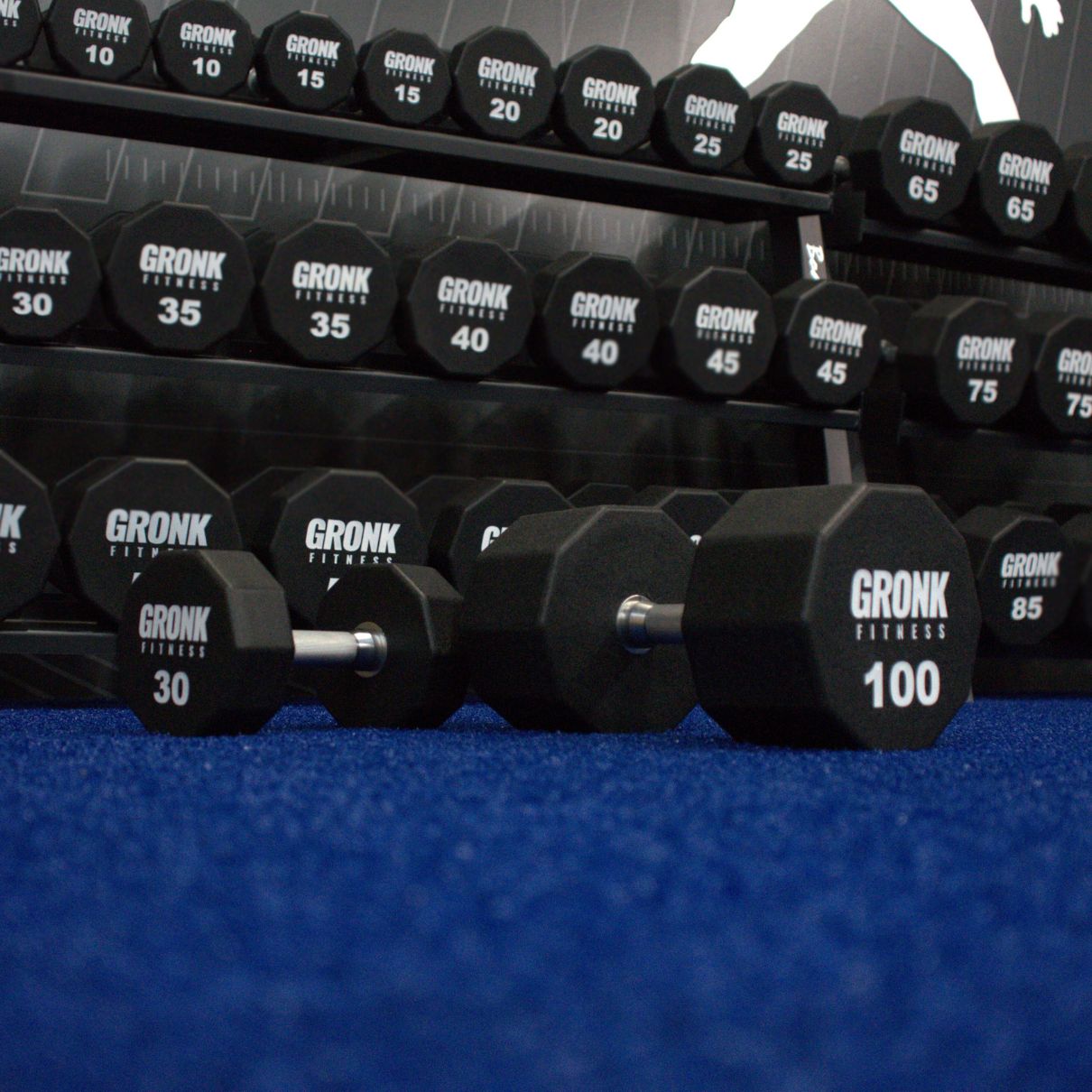 Gronk Fitness 10 sided Urethane Dumbbells (5lb-100lb) Set - Discontinued