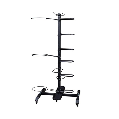 Body Solid GAR100 Mobile Multi Accessory Rack Body Solid Dumbell racks, power block stand, plate and bar storage, kettlebell racks, ball racks GAR100_AccessoryRack_DSF2680_1028px__11107.1735663472