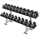 Hammer Strength Two Tier Dumbbell Rack - Discontinued Life Fitness Dumbell racks, power block stand, plate and bar storage, kettlebell racks, ball racks Two-Tier-FW-DR__61769.1739234794