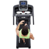 folding treadmill spirit fitness XT 185 overview The XT185 from Spirit is their entry level treadmill. It is as dependable as their other models, but with a few less programs and features. It will satisfy individuals that thrive on minimal programming and the desire for simplicity to initiate their walk/hike. Easy to understand command prompts or the ability to just press start to begin your journey are attributes of this model.